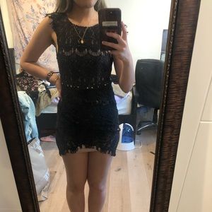 ANGL black lace bodycon dress